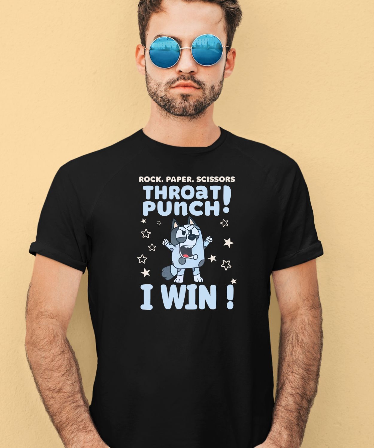 Bluey Rock Paper Scissors Throat Punch I Win Shirt - Art Prints Designs 