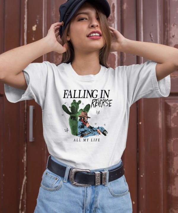 Firofficial Falling In Reverse All My Life Cactus Tee Shirt2