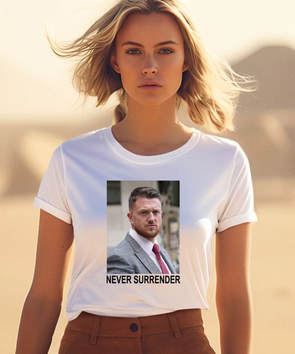 Tommy Robinson And Trump Mugshot Never Surrender Shirt