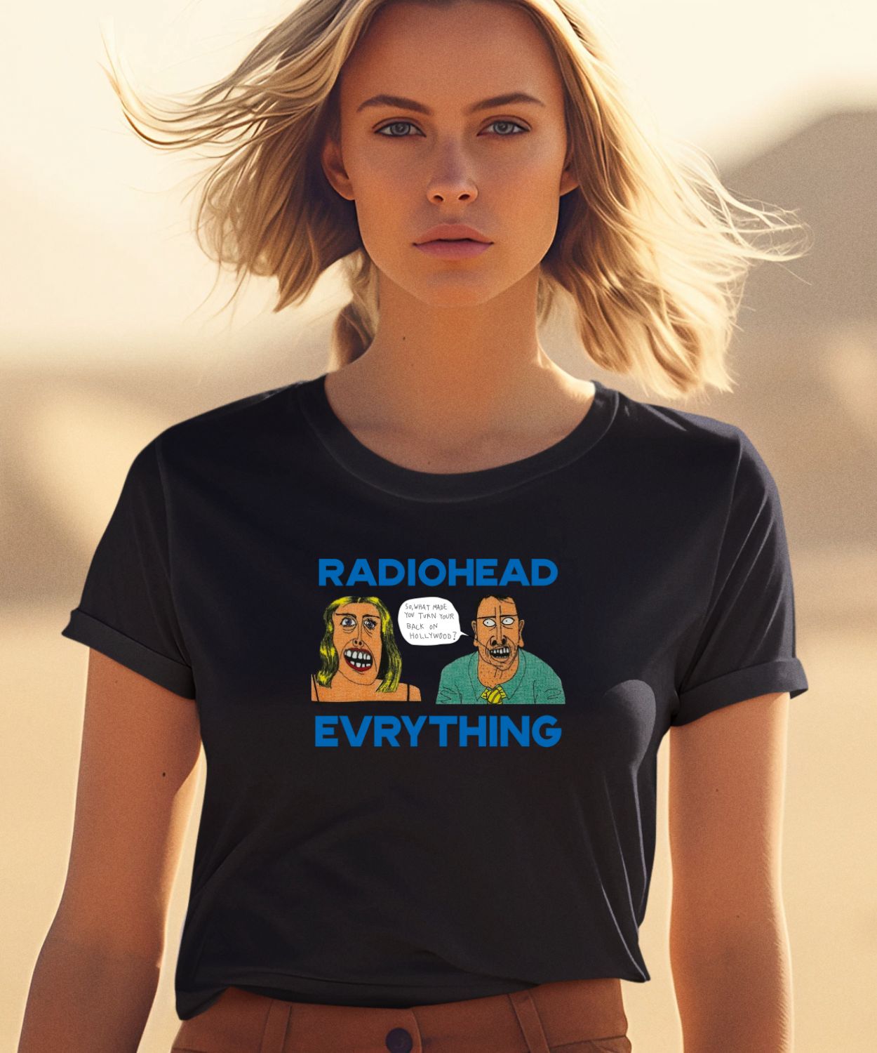 Ayo Edebiri Wearing Radiohead Evrything Shirt