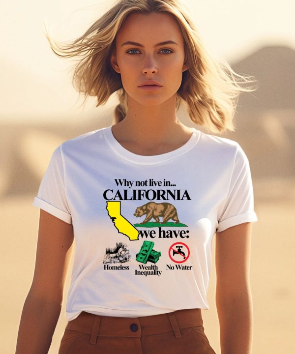 Theclassyshirts Why Not Live In California We Have Homeless Wealth Inequality No Water Shirt