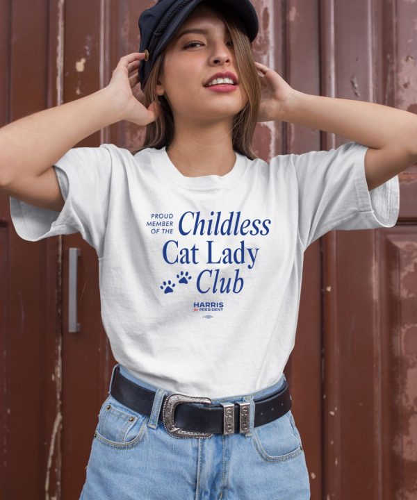 Kamala Harris Merch Proud Member Of The Childless Cat Lady Club Shirt 1