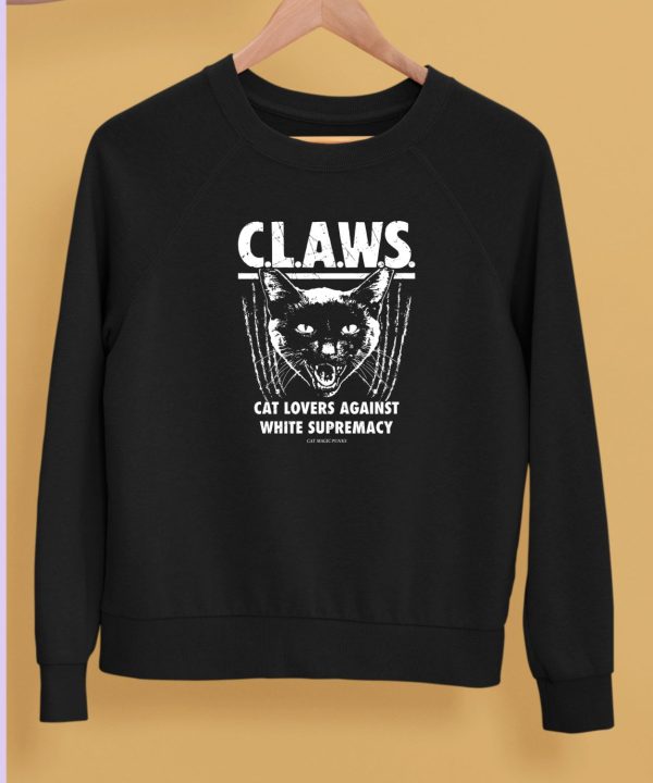 Majorhightide Wearing Claws Cat Lovers Against White Supremacy Shirt5